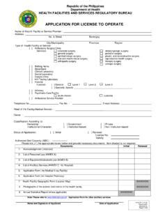 APPLICATION FOR LICENSE TO OPERATE .